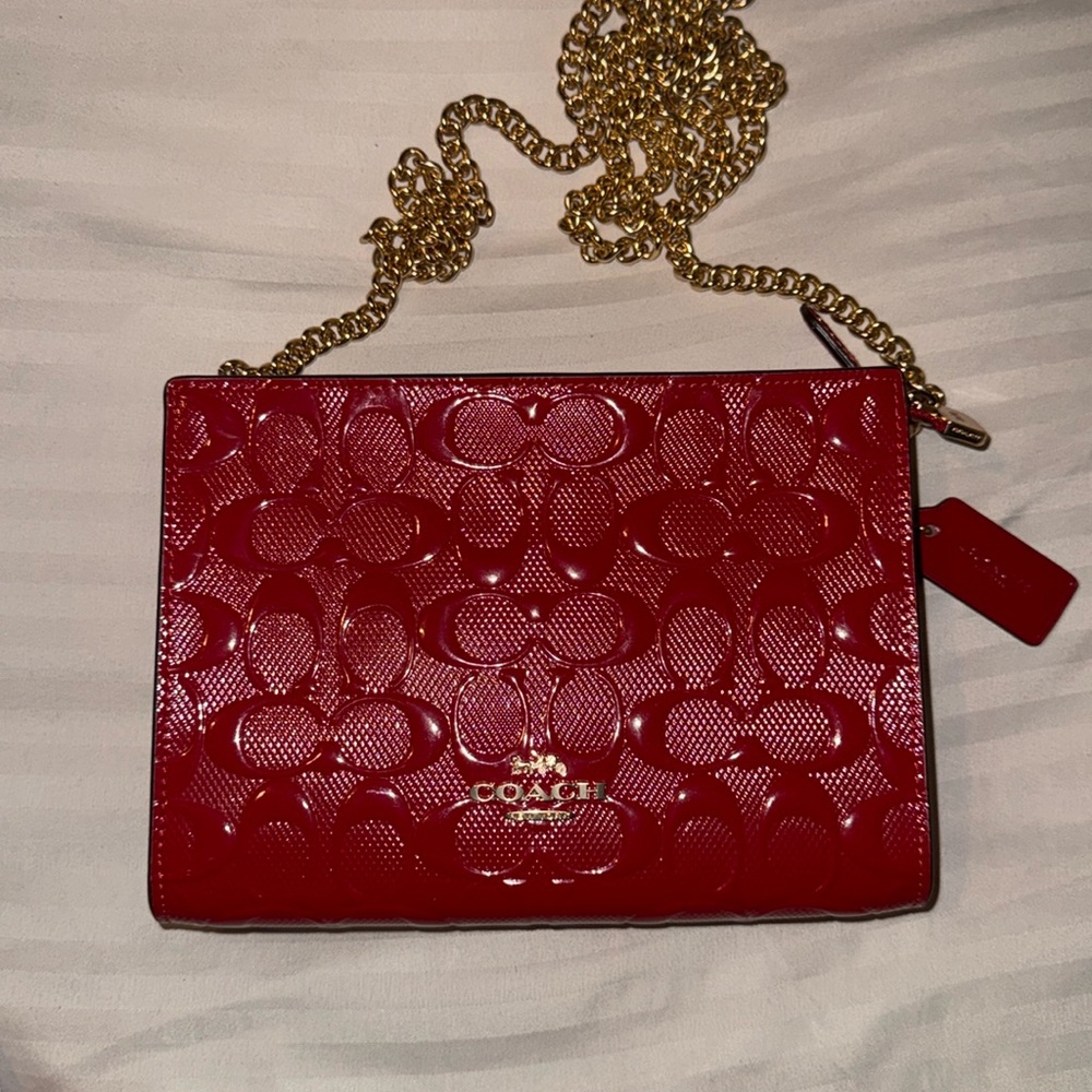 Coach slim crossbody in signature leather